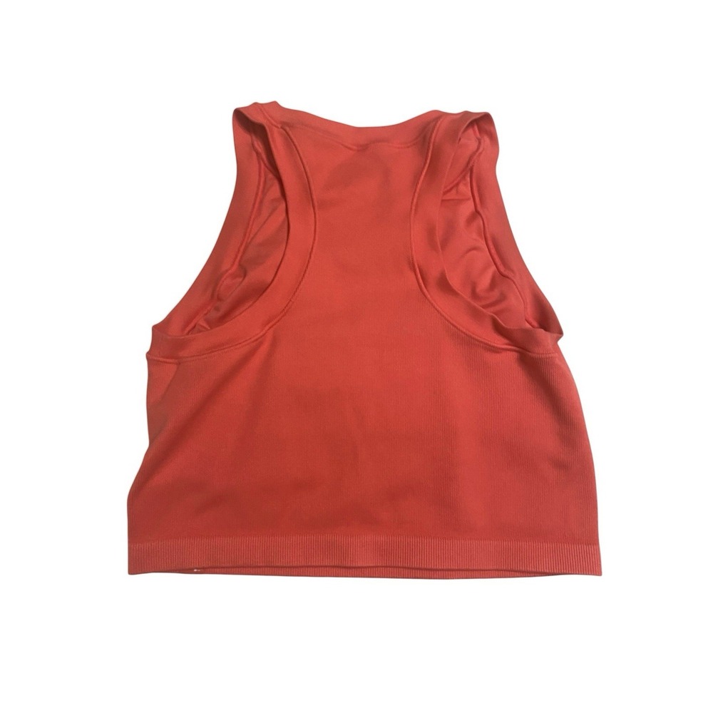 JoyLab Womens XXL Seamless Cropped Support Tank Top Built-In Shelf Bra Coral 2XL